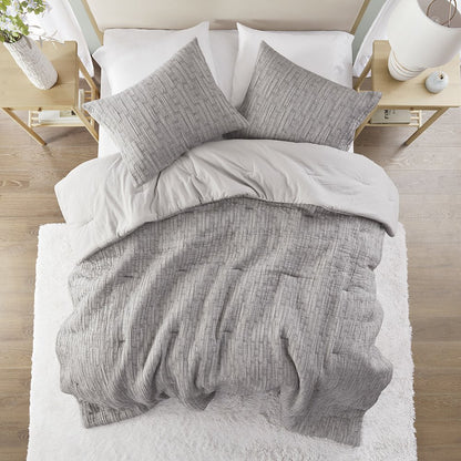 Arlo Oversized Comforter Set in Charcoal Color