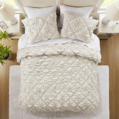 Lily 3PCS Comforter Set, Ivory color