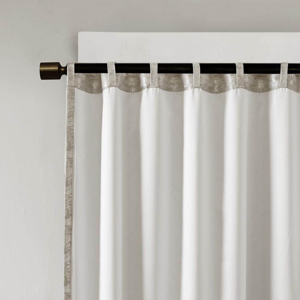 Jacquard Lined Total Blackout Rod Pocket/Back Tab Curtain Panel