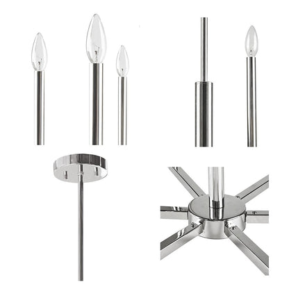 6-Light Contemporary Candelabra Styled Chandelier