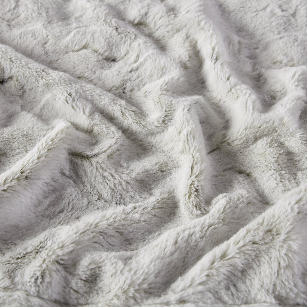Zuri Faux Fur Throw, Snow Leopard color