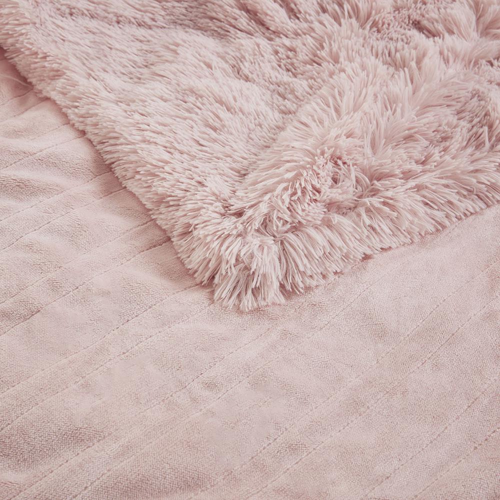 Shaggy Faux Fur Heated Throw