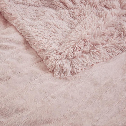 Shaggy Faux Fur Heated Throw