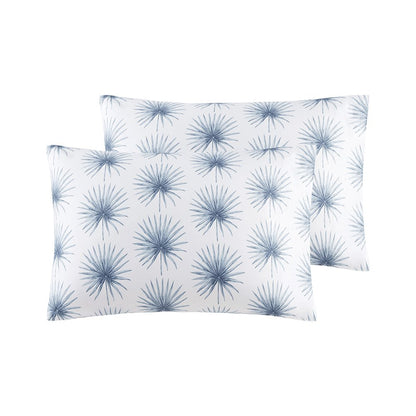 200 Thread Count Printed Cotton Sheet Set in Blue Palmetto Color