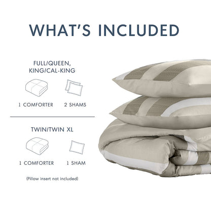 Blais Stripe Textured Print Comforter Set