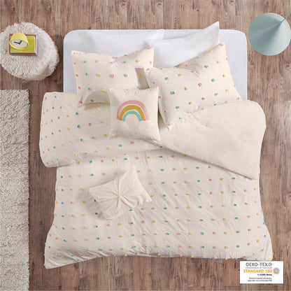 Cotton Jacquard Pom Pom Comforter Set