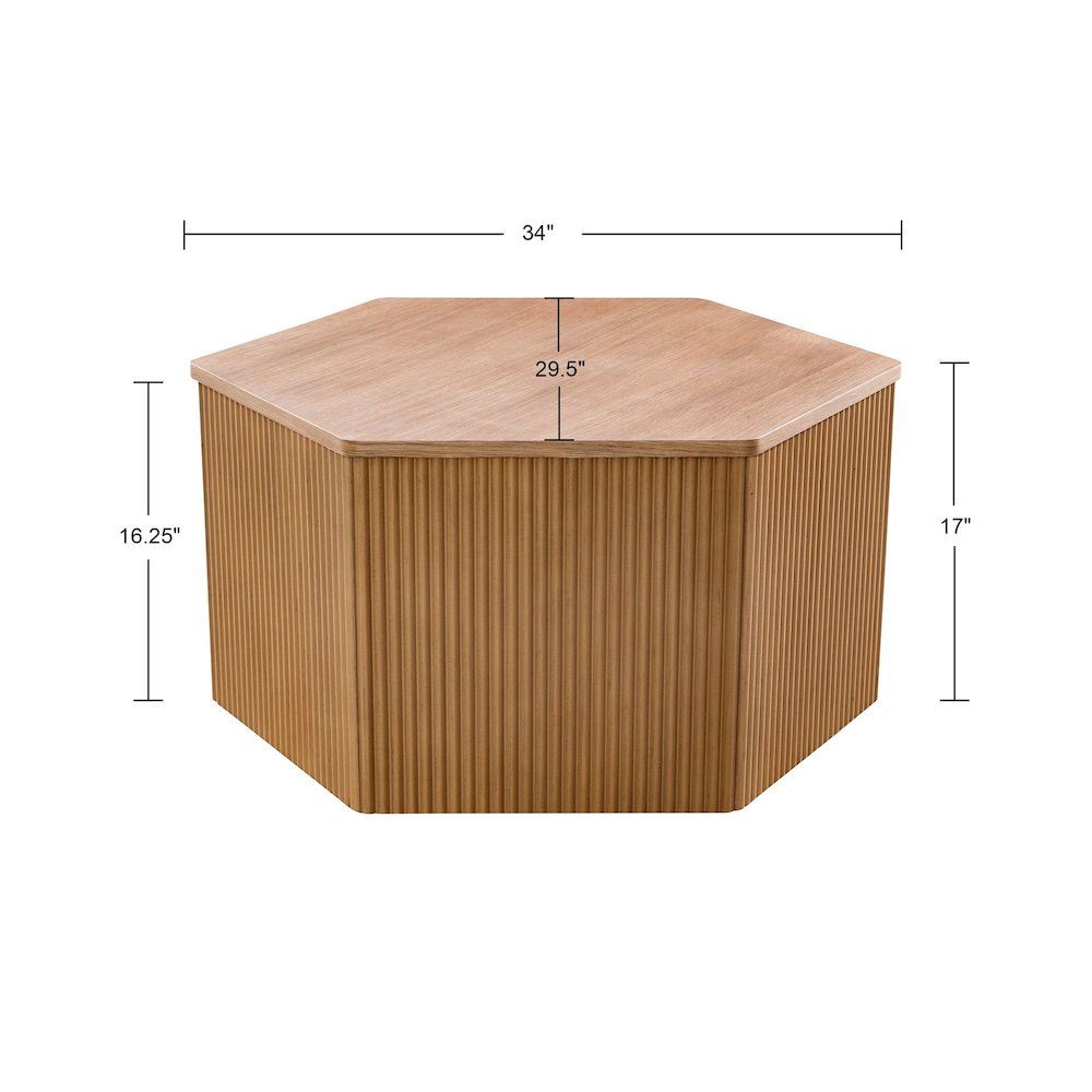 Fluted Hexagon Coffee Table