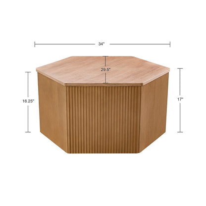 Fluted Hexagon Coffee Table