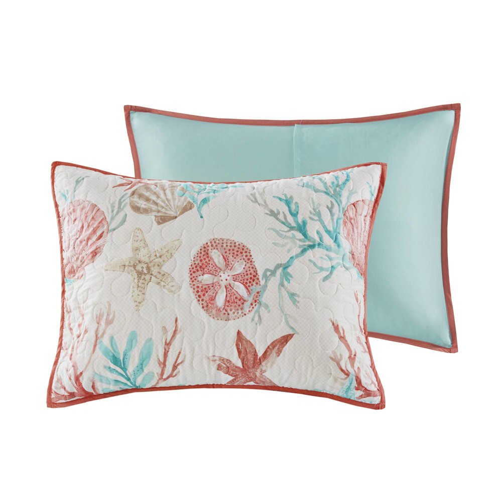 Pebble Beach 6 Piece Cotton Sateen Quilt Set with Throw Pillows