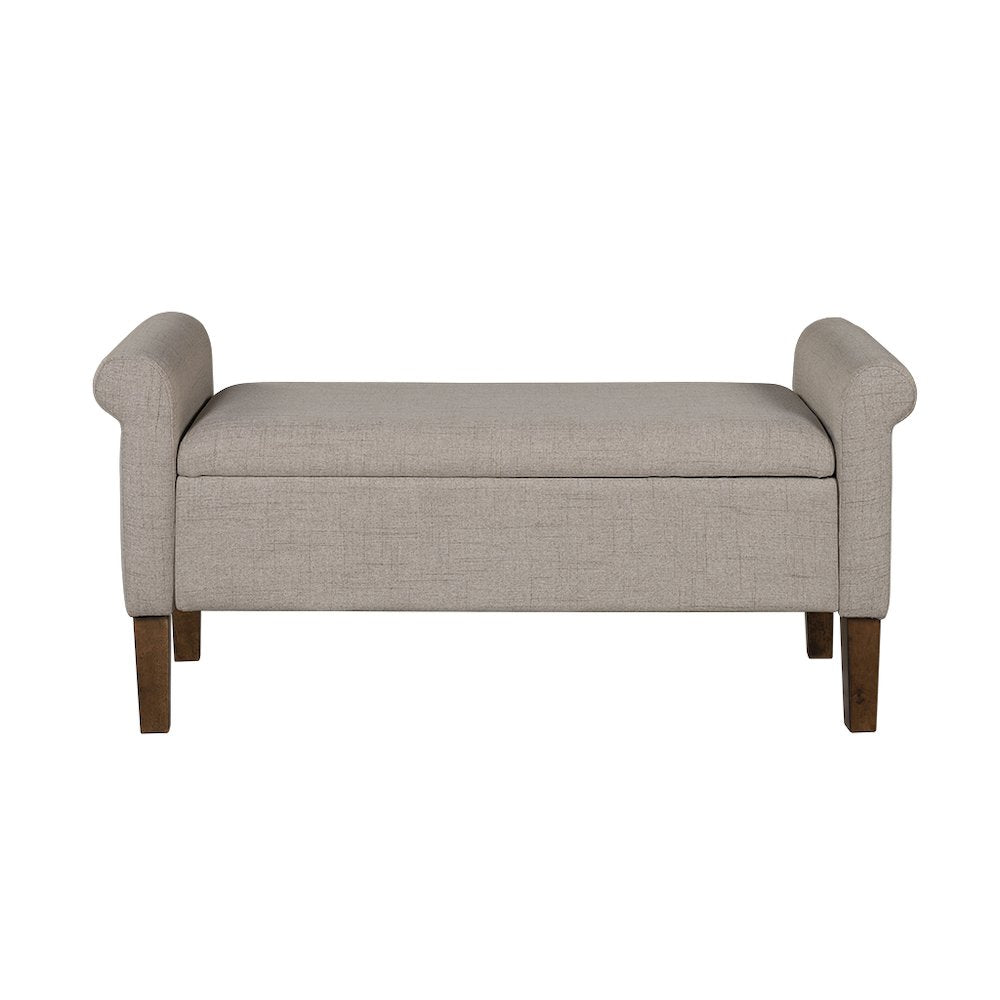 Aubrey Upholstered Storage Bench, Cream color