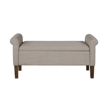 Aubrey Upholstered Storage Bench, Cream color