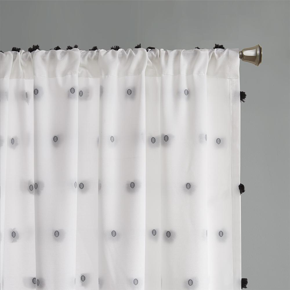 Pom Pom Embellished Curtain Panel