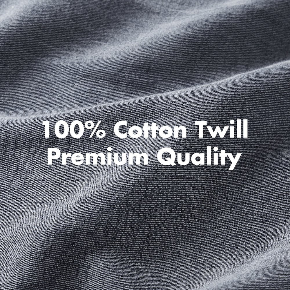 Hudson Twill Washed Duvet Set, Blue color
