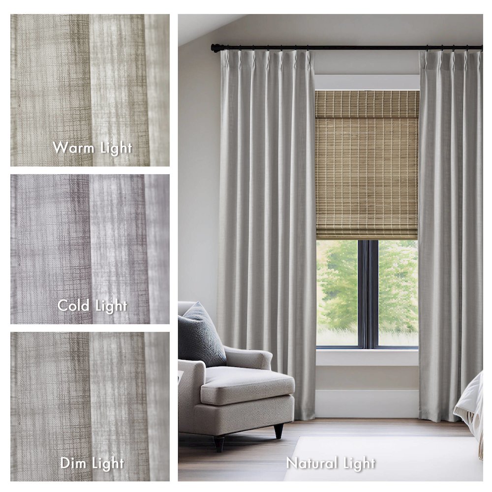 Emery 300gsm poly linen with 7 pinch pleat per pc