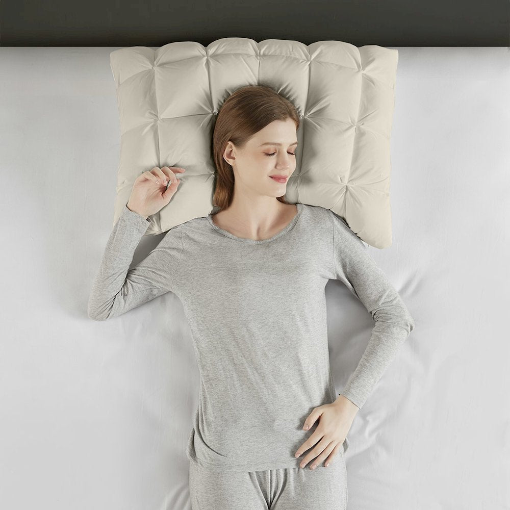 Stay Puffed Overfilled Pillow Protector Single Piece in Tan Color