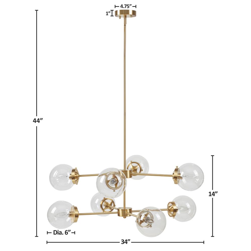 8-Light Metal Chandelier with Globe Bulbs