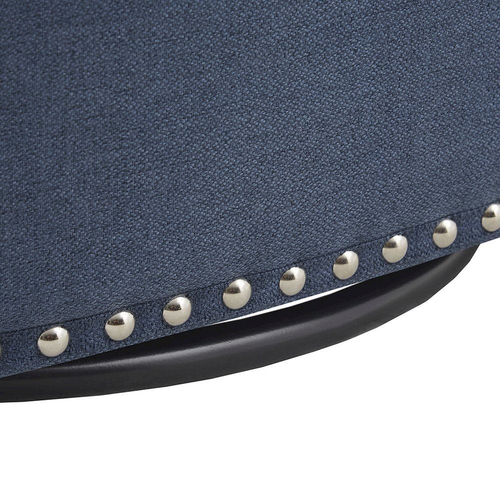 Tyler Upholstered Swivel Barrel Chair with Nailheads