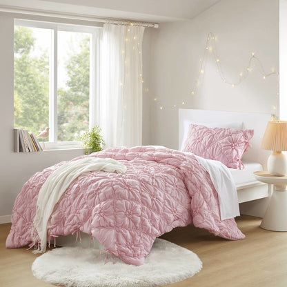 Lily 2PCS Comforter Set, Pink color