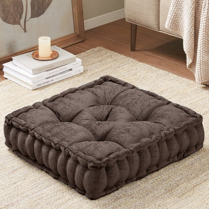 Azza Poly Chenille Square Floor Pillow Cushion Compress Pack
