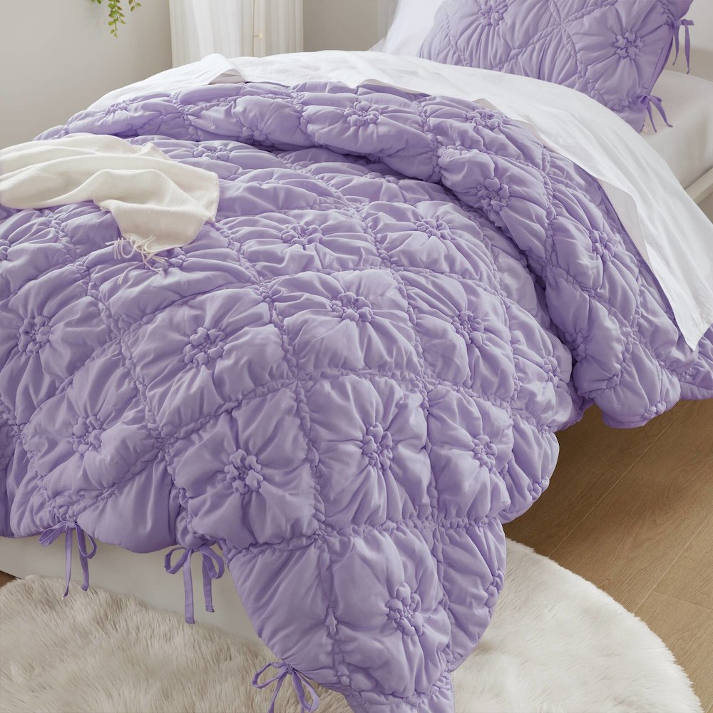 Lily 2PCS Comforter Set, Purple color