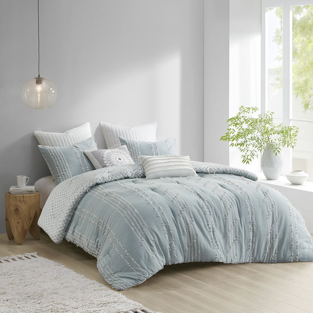 Kara 3 Piece Cotton Jacquard Comforter Set