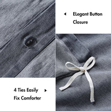 Hudson Twill Washed Duvet Set, Blue color