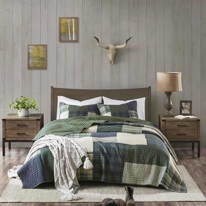 Mill Creek Oversized Cotton Quilt Set, Green color