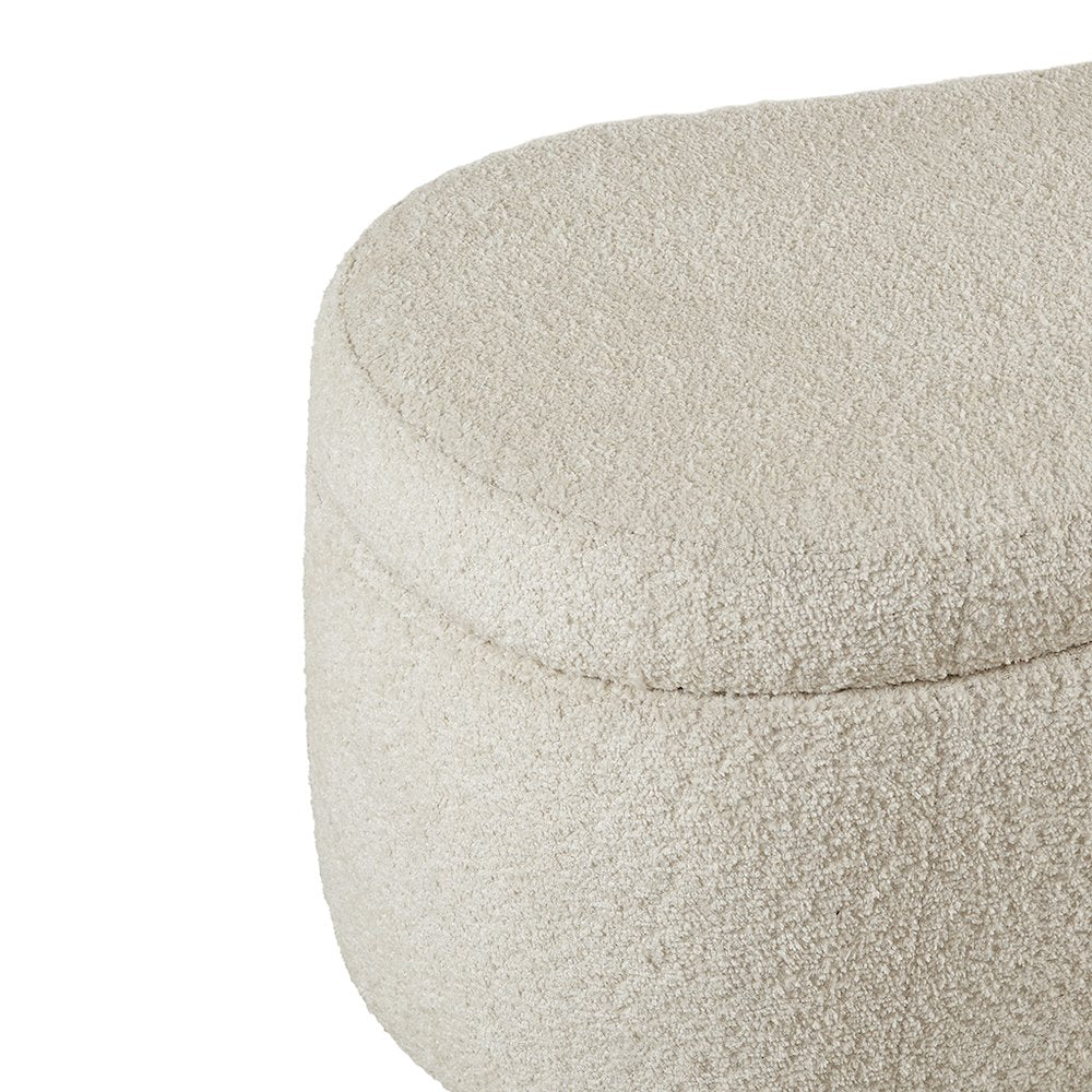 Bailey Boucle Flip Top Storage Bench in Cream Color