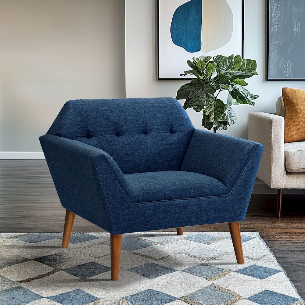 Newport Wide Mid-Century Modern Lounge Chair