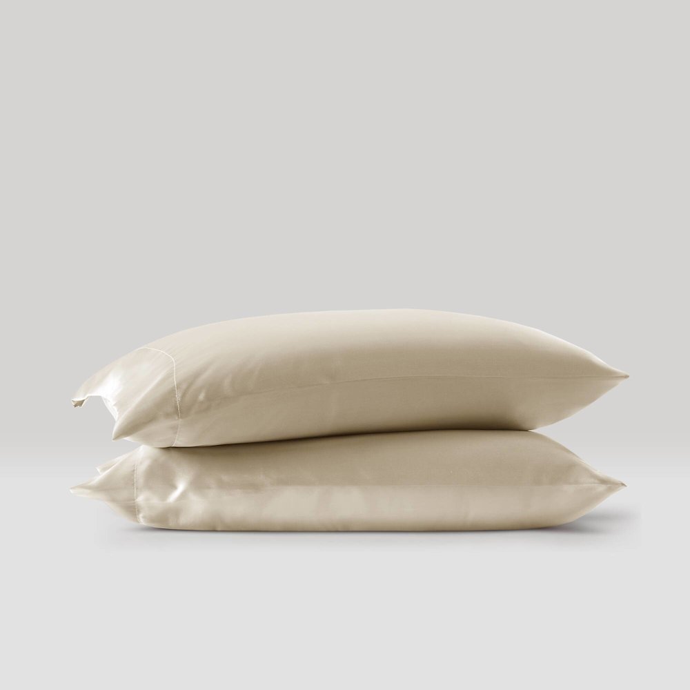 Satin Luxury 2 PC Pillowcases in Champagne