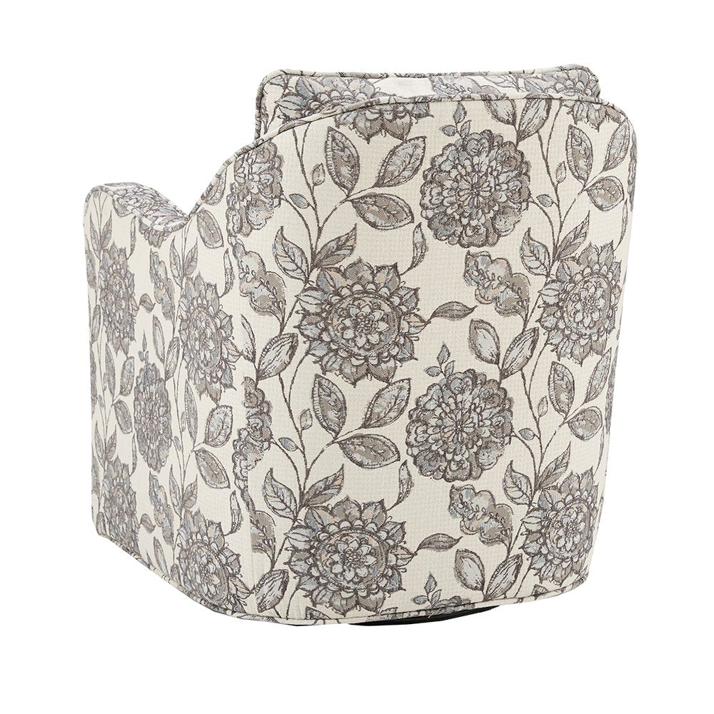 Brianne Upholstered Swivel Curved Armchair