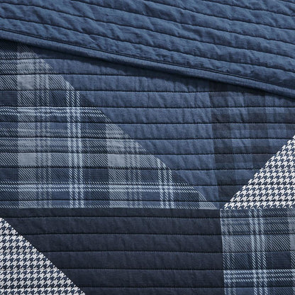 Olsen Olsen 3 Piece Oversized Cotton Quilt Set, Blue color