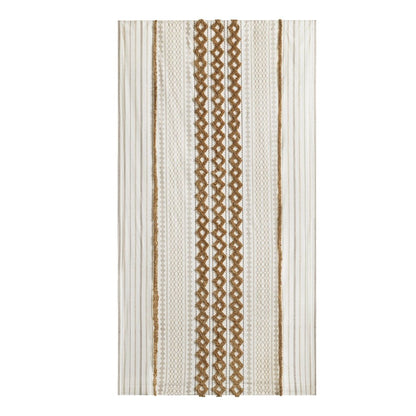 Imani Cotton Printed Curtain Panel with Chenille Stripe and Lining