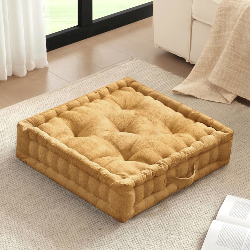 Azza Poly Chenille Square Floor Pillow Cushion