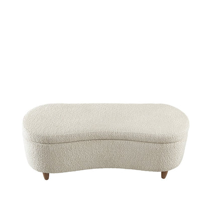 Bailey Boucle Flip Top Storage Bench in Cream Color