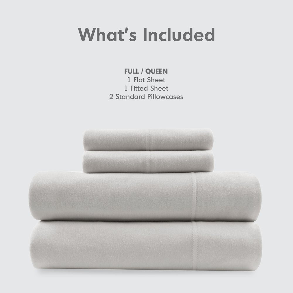 Cotton Blend Jersey Knit All Season Sheet Set, Grey color