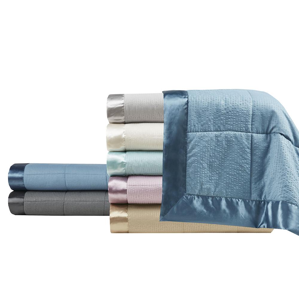 Oversized Down Alternative Blanket with Satin Trim