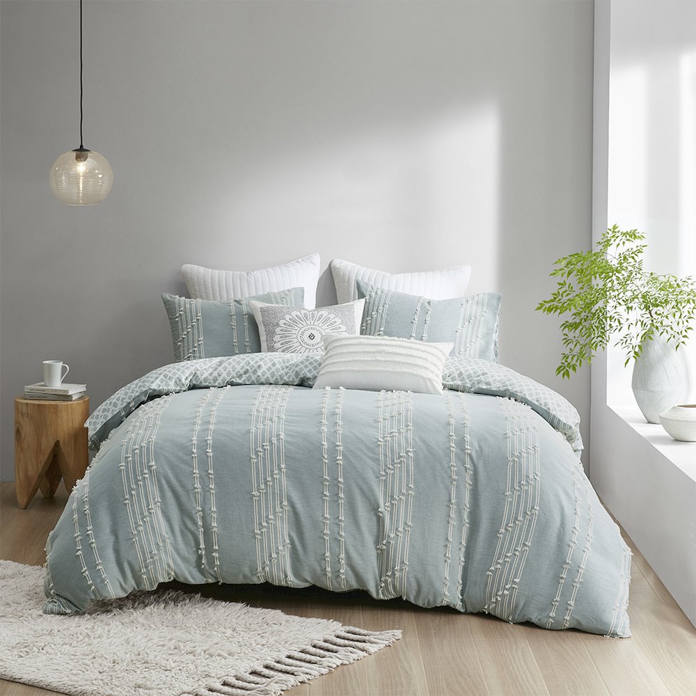 3 Piece Cotton Jacquard Duvet Cover Set