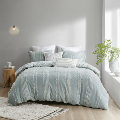 3 Piece Cotton Jacquard Duvet Cover Set