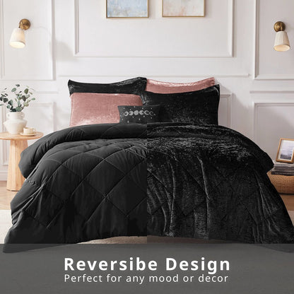 Velvet Duvet Cover Set with Throw Pillow