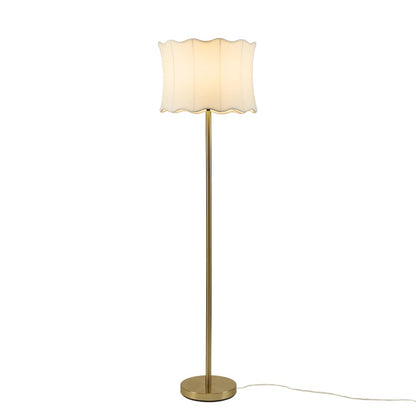Vesta Dimmable Floor Lamp with Fabric Scalloped Shade
