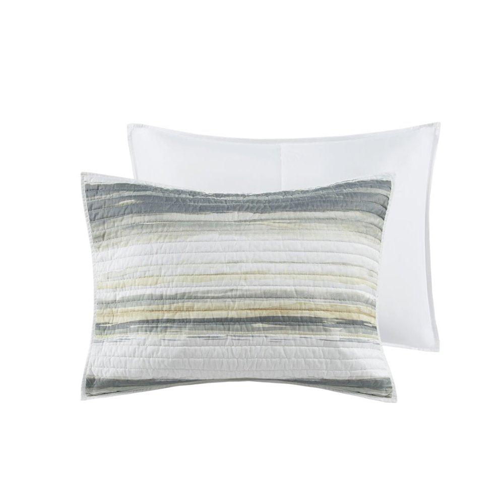 6 Piece Printed Quilt Set with Throw Pillows
