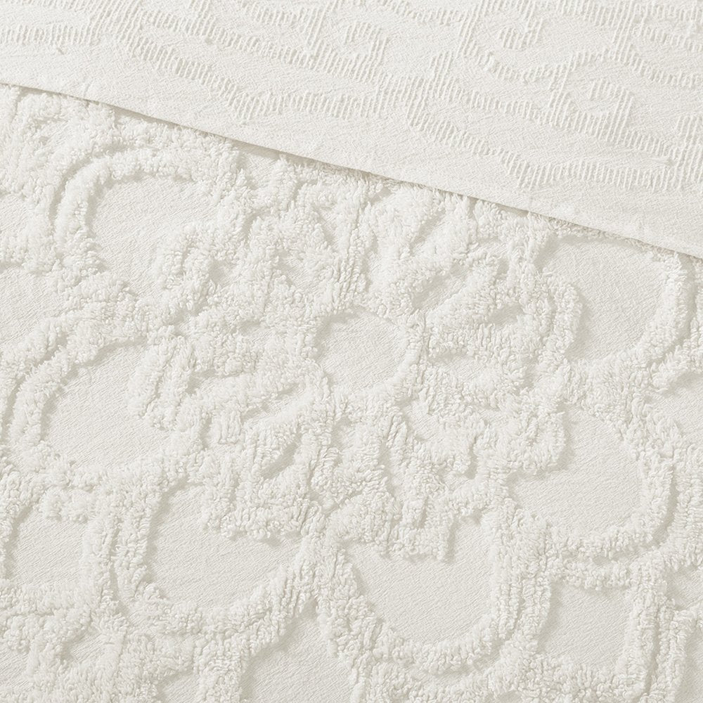 Laetitia Tufted Cotton Chenille Medallion Fringe Coverlet Mini Set