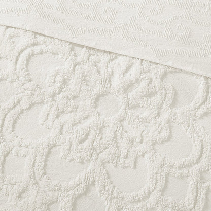 Laetitia Tufted Cotton Chenille Medallion Fringe Coverlet Mini Set