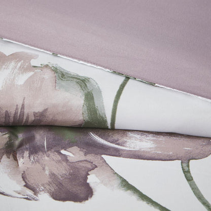 Alice Floral Comforter Set with Bed Sheets, Mauve color