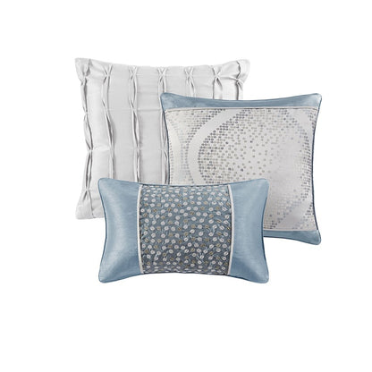 6 Piece Jacquard Comforter Set with Throw Pillows