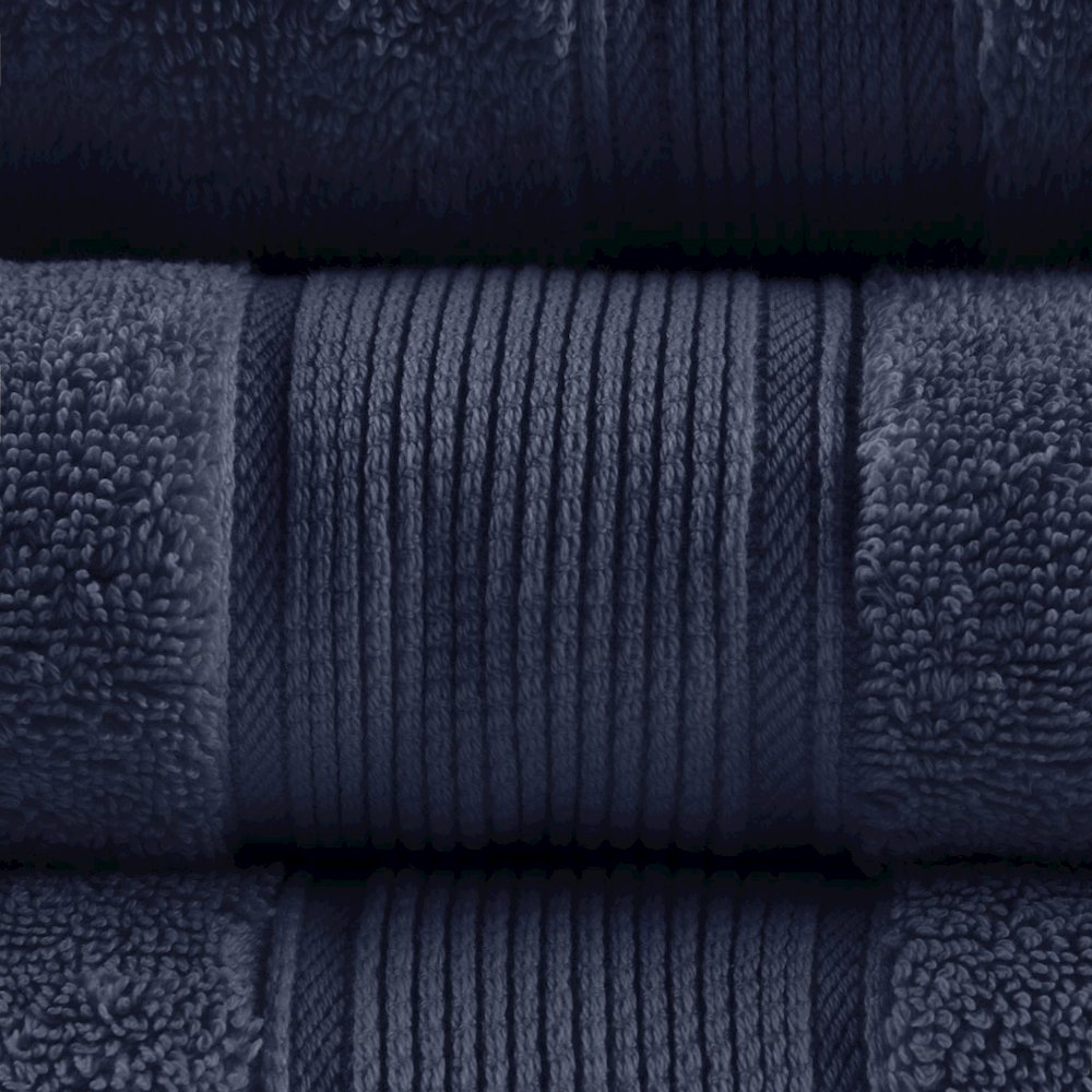 100% Cotton Bath 8 Piece Set in Dark Navy
