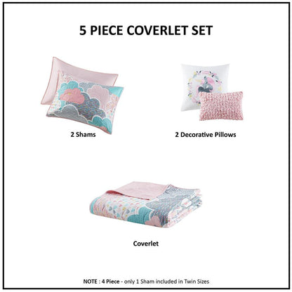 Reversible Cotton Quilt Set with Throw Pillows