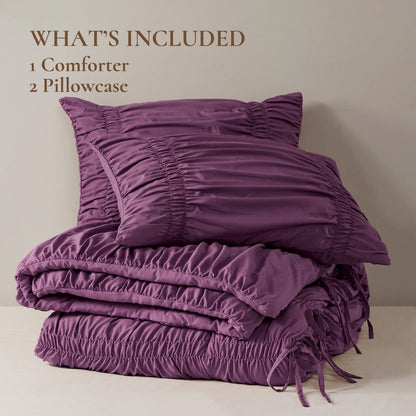 Mia Comforter Set, Purple color