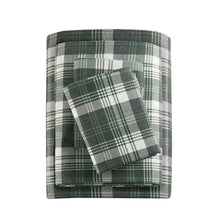 Flannel Sheet Set, Green Plaid color